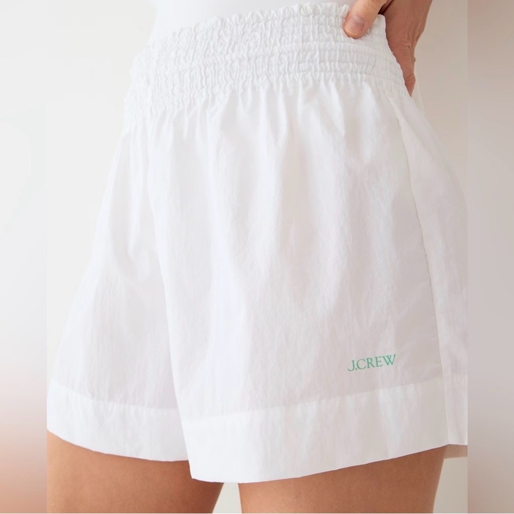 J. Crew High Waisted White Paddle Shorts